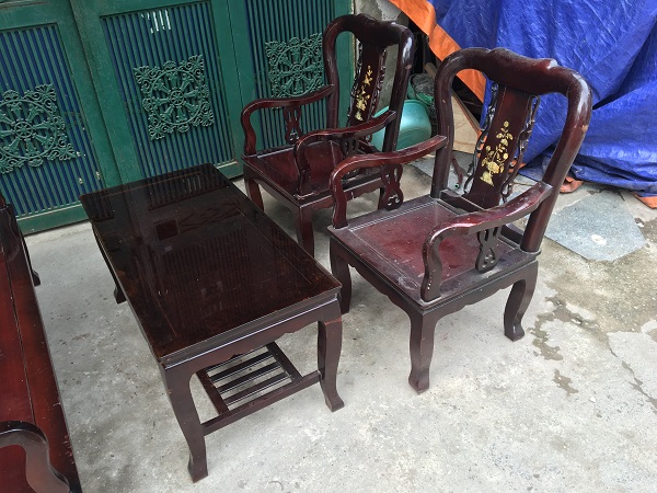 bộ bàn ghế gỗ nghiến thanh lý _2