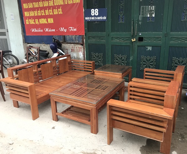 bộ bàn ghế phòng khách gỗ xoan đào _1