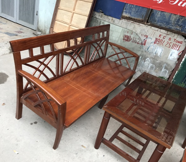 bộ bàn ghế phòng khách gỗ xoan đào 1