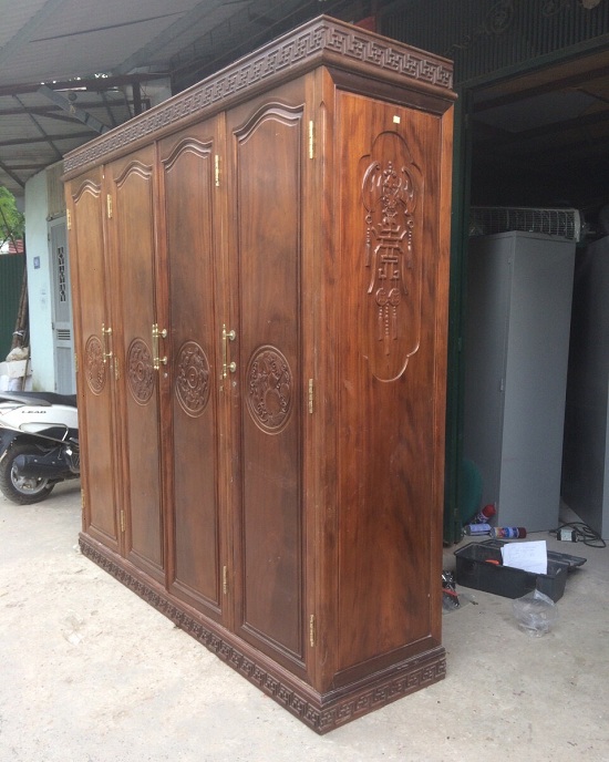 tủ quần áo gỗ gụ kt 220x210x62cm 2