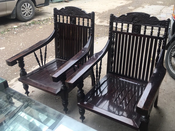 bộ sofa gỗ gụ ta đục rồng 4