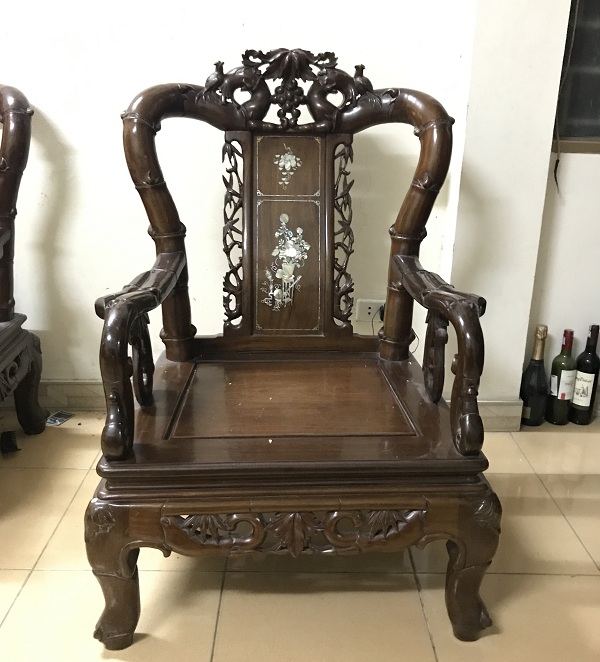 bộ bàn ghế quốc trúc gỗ gụ ta 1