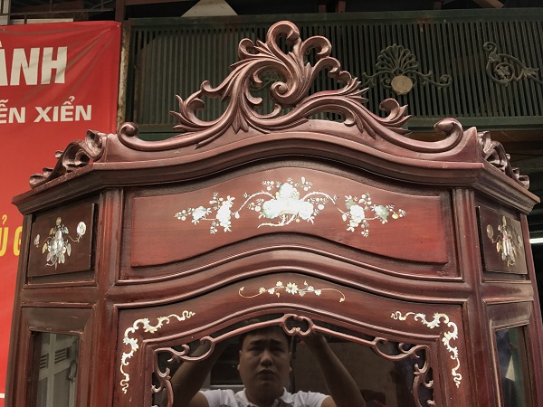 Tủ góc gỗ gụ ta kích thước 70x215cm _1