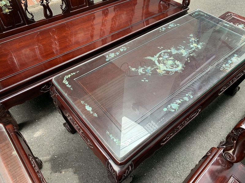 Bộ bàn ghế quốc đào cột 8 gỗ gụ 1