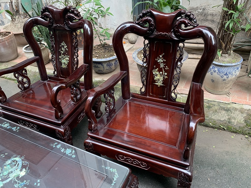 Bộ bàn ghế quốc đào cột 8 gỗ gụ 2