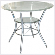 Bàn mặt kính chân inox Hòa Phát