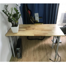 Bàn gấp chân sắt mặt gỗ cao su kích thước 120x60cm