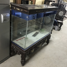 Bể cá gỗ đục vắt vải kt 124x121x41cm thanh lý