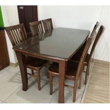 Bộ bàn ăn gỗ xoan đào 6 ghế Hoàng Anh Gia Lai