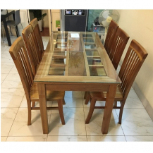 Bộ bàn ăn gỗ xoan đào 6 ghế thanh lý