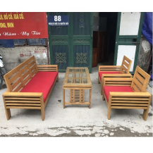 Bộ bàn ghế gỗ sồi nga kèm đệm mới 90%