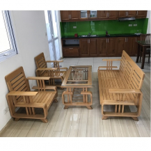 Bộ bàn ghế gỗ xoan đào Hoàng Anh Gia Lai mới 95%