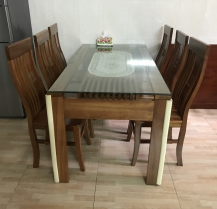 Bộ bàn ăn 6 ghế gỗ xoan đào 100%