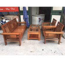 Bộ bàn ghế gỗ xoan đào mới 90%