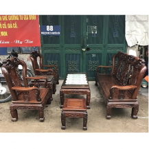 Bộ bàn ghế minh quốc đào gỗ cẩm thị tay 9