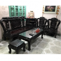 Bộ bàn ghế quốc công cột 10 gỗ gụ ta 6 món