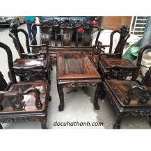 Bộ bàn ghế quốc trúc gỗ mun ta 8 món