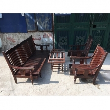 Bộ salon lan gỗ lim vai lượn