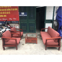Bộ sofa gỗ đệm gỗ tự nhiên hàng đặt đóng