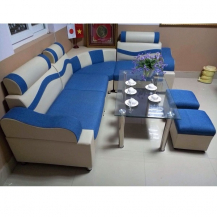 Bộ sofa nỉ góc hàng đặt kèm bàn
