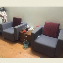 Bộ sofa 2 ghế nỉ xám