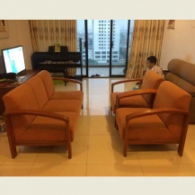 Bộ Sofa đệm nỉ gỗ nhập khẩu