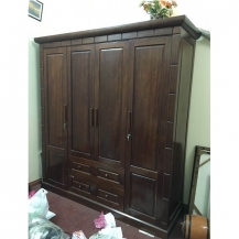 Tủ quần áo 4 buồng gỗ xoan đào