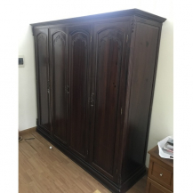Tủ quần áo 4 cánh gỗ gụ ta hàng đặt đóng