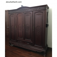 Tủ quần áo gỗ gụ 4 cánh hàng Đồng Kỵ