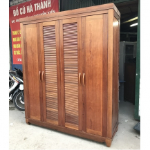 Tủ quần áo gỗ xoan đào 4 cánh kích thước 185x210x60cm